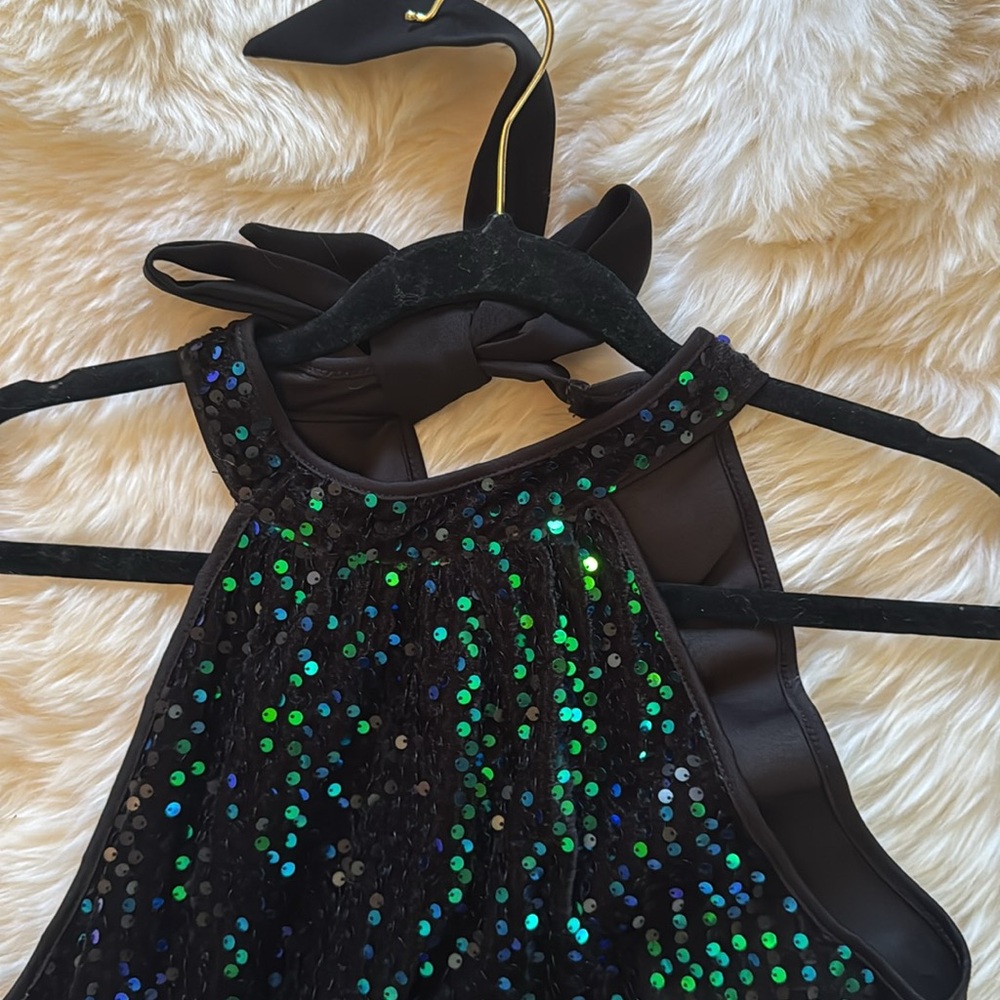 Vintage Blue & Green Sequin Halter Top - Picture 4 of 8